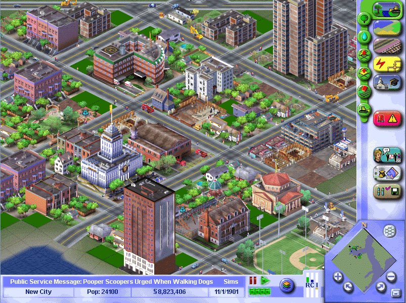 simcity3000 ville vue generale